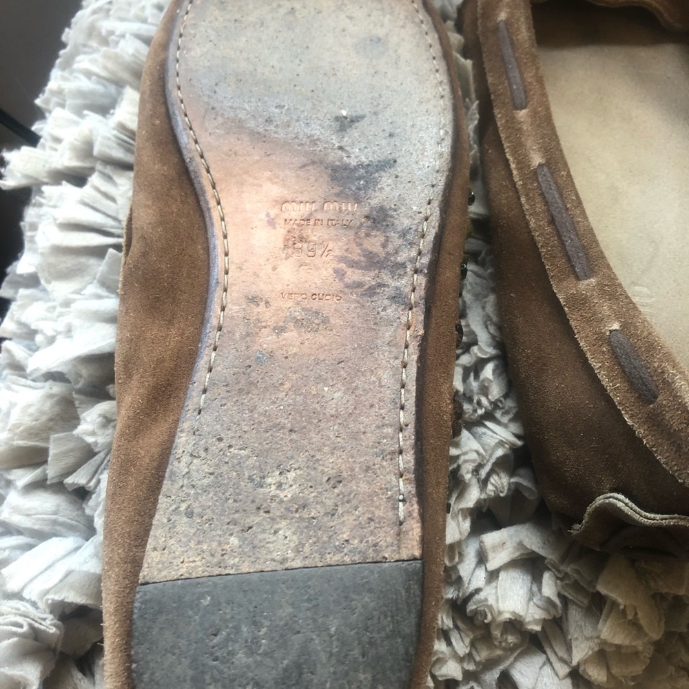 Y2K VTG MiU miU pRaDA 9 EUC Moccasin LoaFers GoRG Worn 9.5 39.5 Flats Ballet - Picture 6 of 13